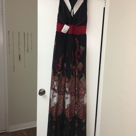 BeBe Maxi Dress BLTD Halter Maxi Color Black - Picture 3 of 5